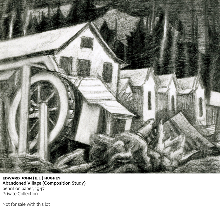 Abandoned Village, Rivers Inlet, BC by Edward John (E.J.) Hughes