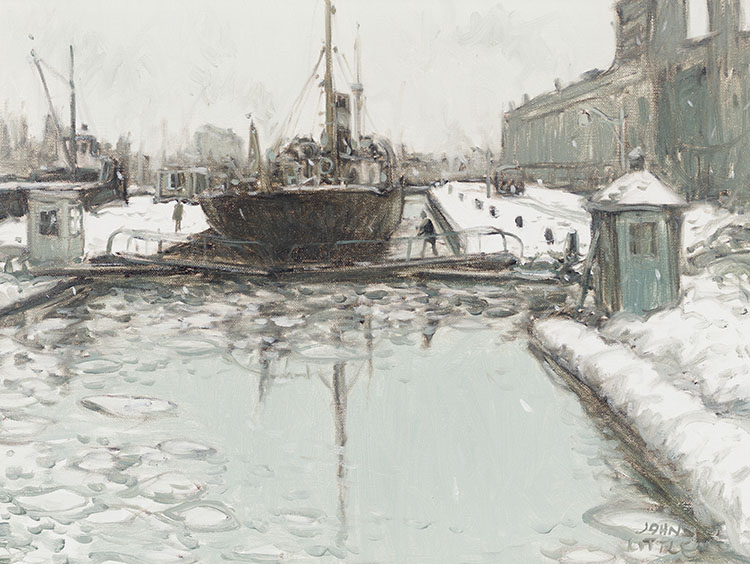 Black's Bridge Locks - Lachine Canal, 1960 by John Geoffrey Caruthers Little