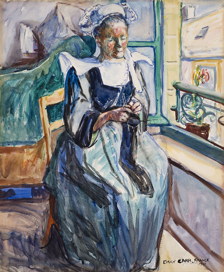 Woman Knitting — Repose #3 by Emily Carr