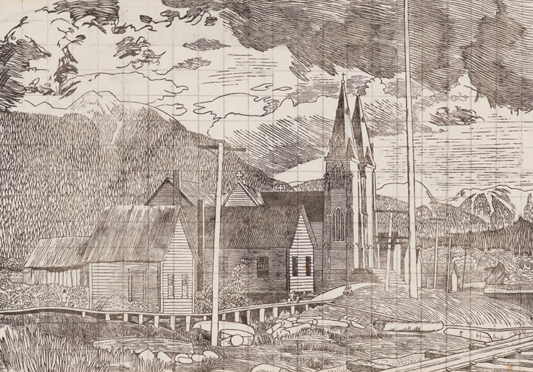 Indian Church (study) by Edward John (E.J.) Hughes