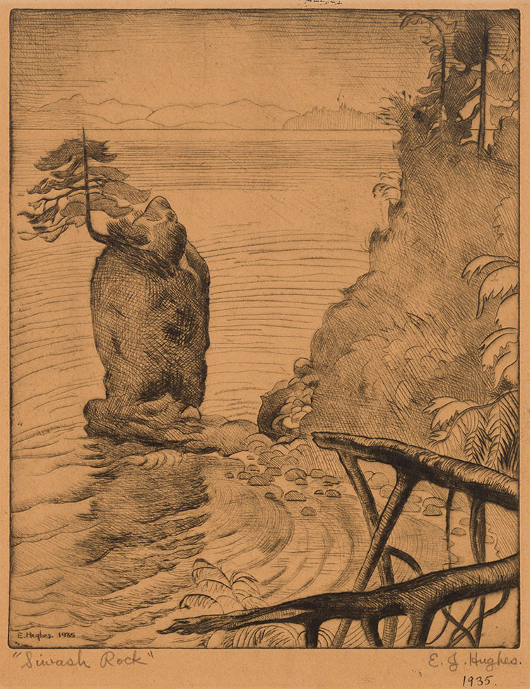 Siwash Rock by Edward John (E.J.) Hughes