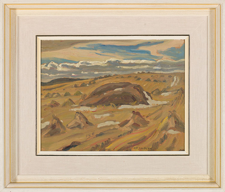 Old Hay Stacks and Oat Sheaves, Alberta by Alexander Young (A.Y.) Jackson