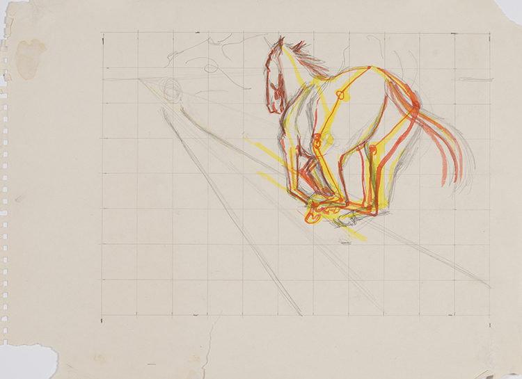 Study for Horse and Train (AC00472) by Alexander Colville