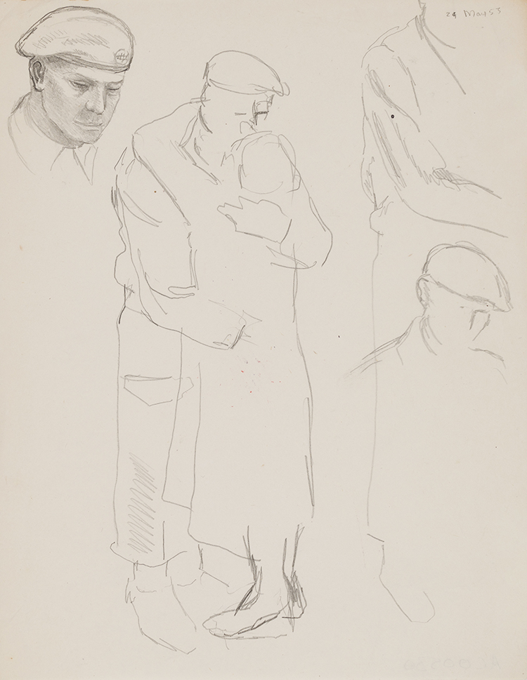 Study for Soldier and Girl at Station (AC00530) par Alexander Colville