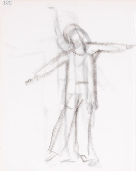 Standing Figure with One Raised Arm / Standing Figure with Raised Arms (verso) par William Goodridge Roberts