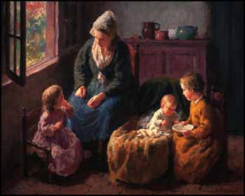 Young Mother and her Three Children by Bernard Pothast sold for $12,650