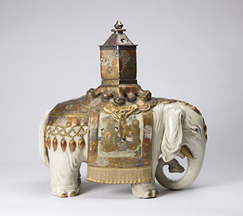 An Extremely Large and Rare Japanese Satsuma-Style Model of an Elephant, Signed Kizan, Meiji Period by  Japanese Art sold for $7,500